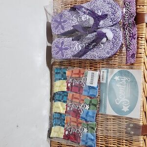 SCENTSY Branded Consultant Lot  3 Items Medium Flip Flops Sticker Eye Glass Bags